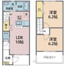Pine Wind MaisonⅡ 2LDKの間取り