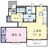 ミルト 1LDKの間取り
