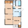 吉水戸建て 3DKの間取り