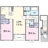 シュナ　M&M 2LDKの間取り