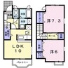 プラムⅢ 2LDKの間取り