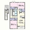 シエロガーデン浅沼C 2LDKの間取り