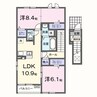シエロガーデン浅沼C 2LDKの間取り
