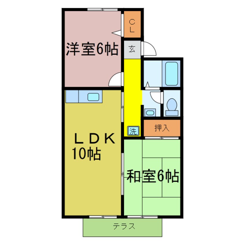 間取図 東海道本線<琵琶湖線・JR京都線>/石山駅 徒歩22分 1階 築31年