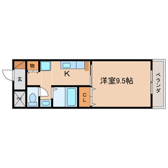 間取図 東海道本線<琵琶湖線・JR京都線>/瀬田駅 徒歩19分 2階 築24年
