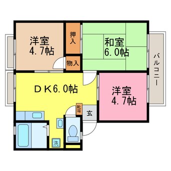 間取図 湖西線/大津京駅 徒歩7分 2階 築31年