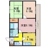 湖西線/大津京駅 徒歩9分 3階 築32年 3Kの間取り