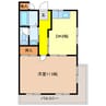 コットンハウス 1LDKの間取り