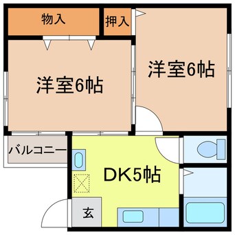 間取図 湖西線/大津京駅 徒歩15分 2階 築25年