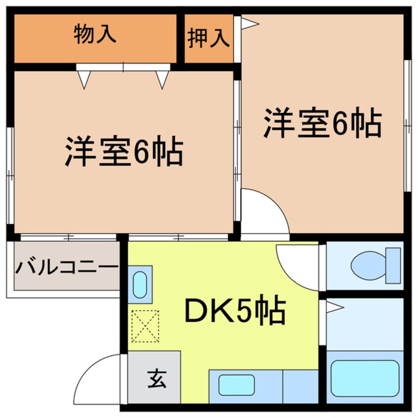 間取図 湖西線/大津京駅 徒歩15分 2階 築25年