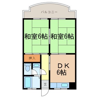 間取図 東海道本線<琵琶湖線・JR京都線>/石山駅 徒歩16分 2階 築45年