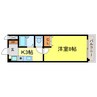 メゾンソレイユ 1Kの間取り