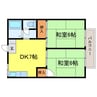 プレジール礒田 2DKの間取り