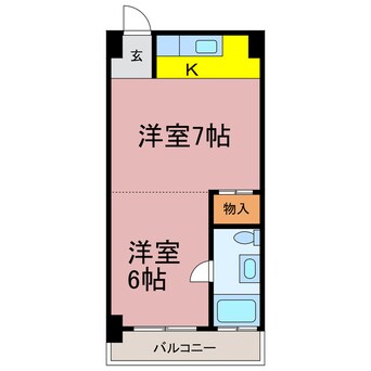 間取図 東海道本線<琵琶湖線・JR京都線>/膳所駅 徒歩13分 4階 築44年