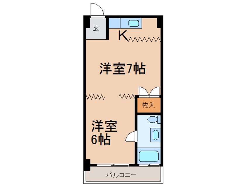 間取図 東海道本線<琵琶湖線・JR京都線>/膳所駅 徒歩13分 2階 築44年