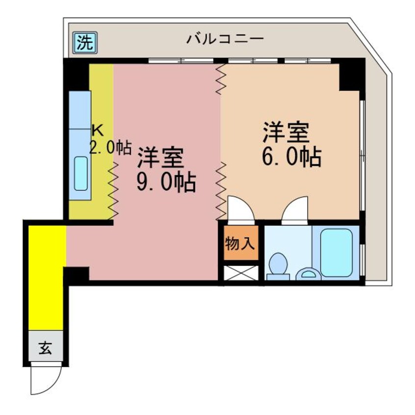 間取図 東海道本線<琵琶湖線・JR京都線>/膳所駅 徒歩13分 3階 築44年