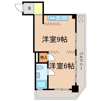 間取図 東海道本線<琵琶湖線・JR京都線>/膳所駅 徒歩13分 6階 築44年