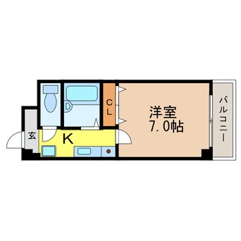 間取図 湖西線/大津京駅 徒歩6分 2階 築26年