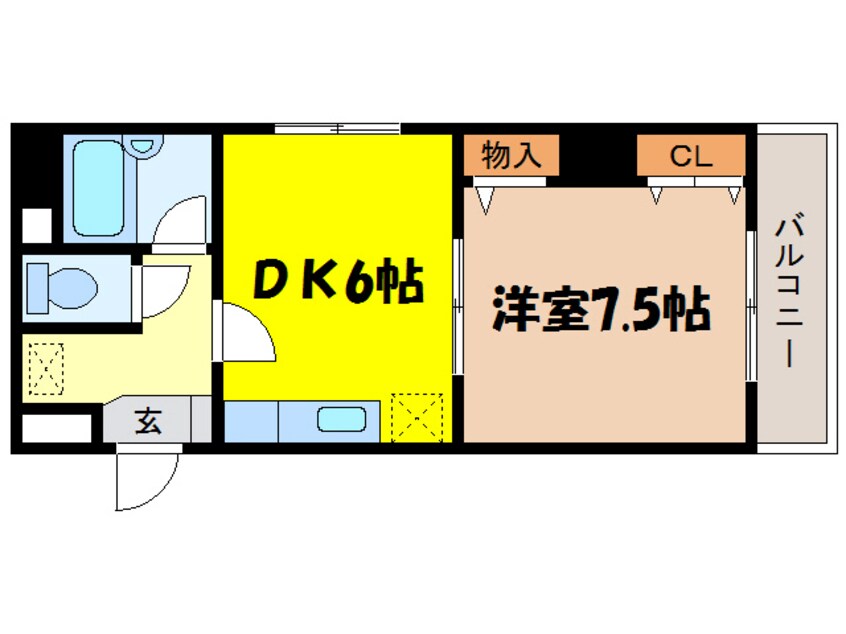 間取図 湖西線/大津京駅 徒歩1分 2階 築28年