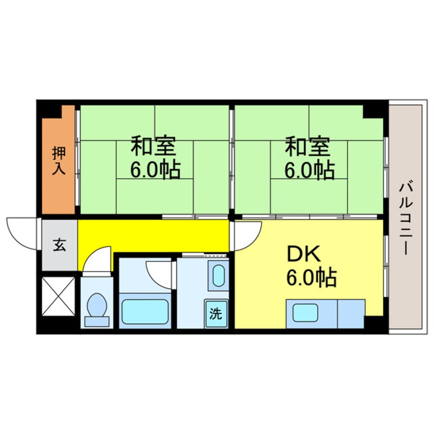 間取図 東海道本線<琵琶湖線・JR京都線>/瀬田駅 徒歩6分 4階 築35年