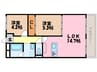 コーポ膳所 2LDKの間取り