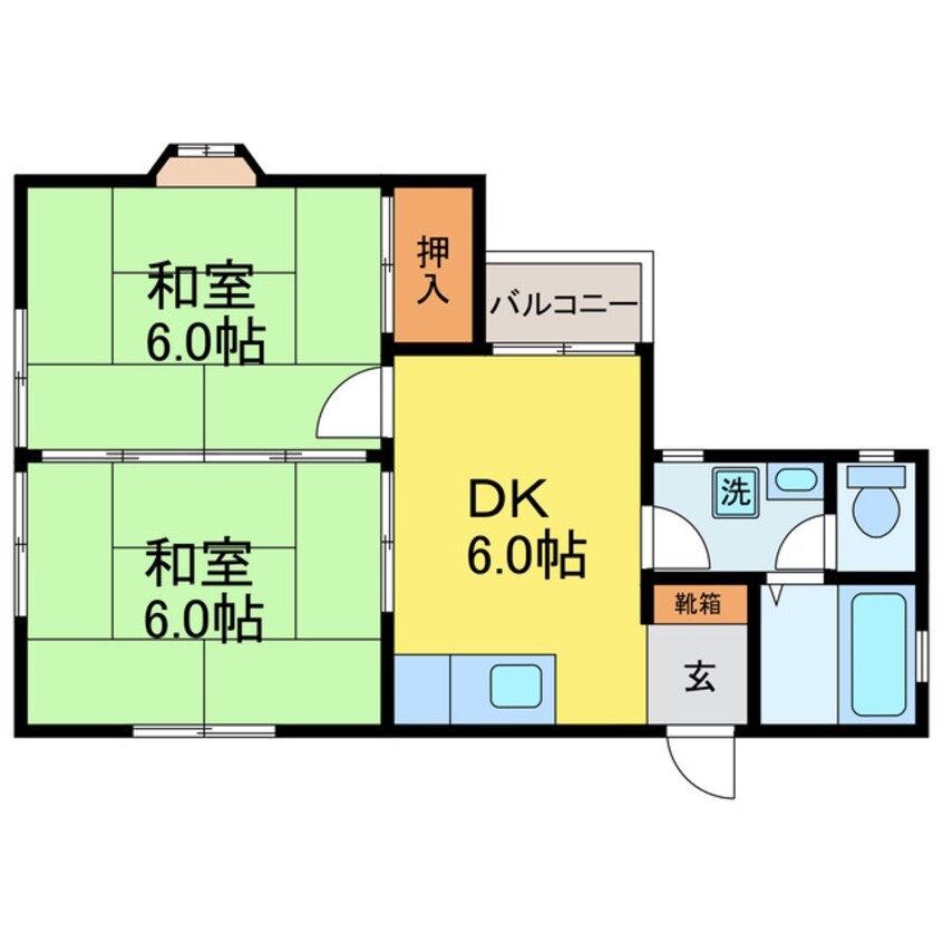 間取図 湖西線/唐崎駅 徒歩7分 1階 築28年