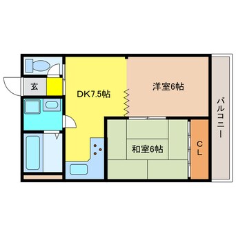 間取図 東海道本線<琵琶湖線・JR京都線>/膳所駅 徒歩20分 1階 築32年