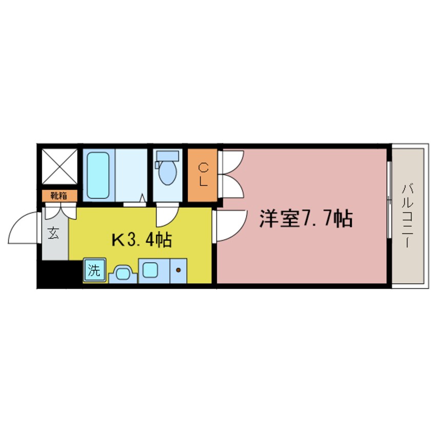 間取図 湖西線/大津京駅 徒歩6分 4階 築18年