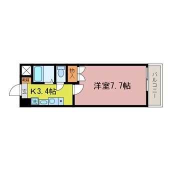 間取図 湖西線/大津京駅 徒歩6分 7階 築18年