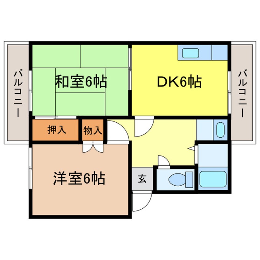 間取図 東海道本線<琵琶湖線・JR京都線>/瀬田駅 徒歩13分 3階 築41年