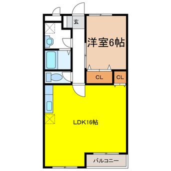 間取図 東海道本線<琵琶湖線・JR京都線>/山科駅 徒歩29分 2階 築28年