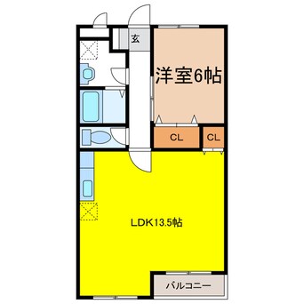 間取図 東海道本線<琵琶湖線・JR京都線>/山科駅 徒歩29分 3階 築28年