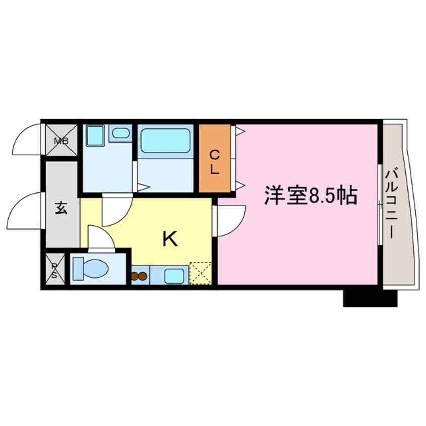 間取図 東海道本線<琵琶湖線・JR京都線>/大津駅 徒歩17分 8階 築17年