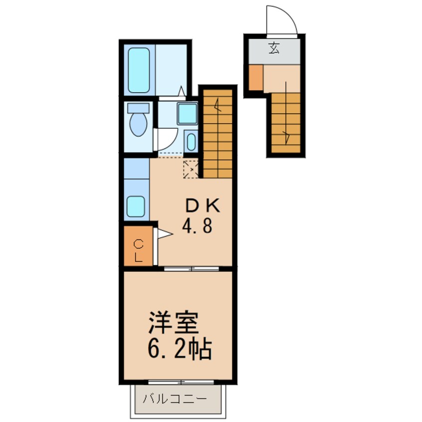 間取図 東海道本線<琵琶湖線・JR京都線>/石山駅 徒歩10分 2階 築16年