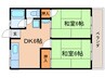 東海道本線<琵琶湖線・JR京都線>/膳所駅 徒歩21分 2階 築35年 2DKの間取り