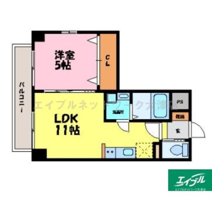 間取図 東海道本線<琵琶湖線・JR京都線>/大津駅 徒歩14分 2階 築16年