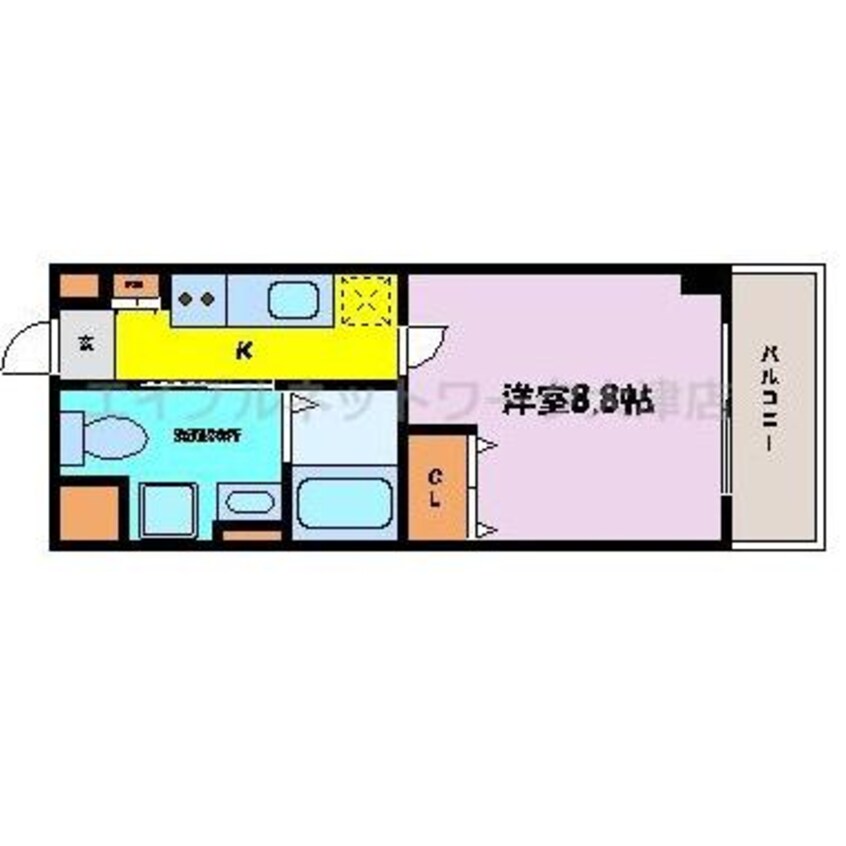 間取図 東海道本線<琵琶湖線・JR京都線>/大津駅 徒歩14分 9階 築16年