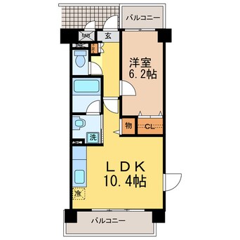 間取図 東海道本線<琵琶湖線・JR京都線>/石山駅 徒歩9分 6階 築15年