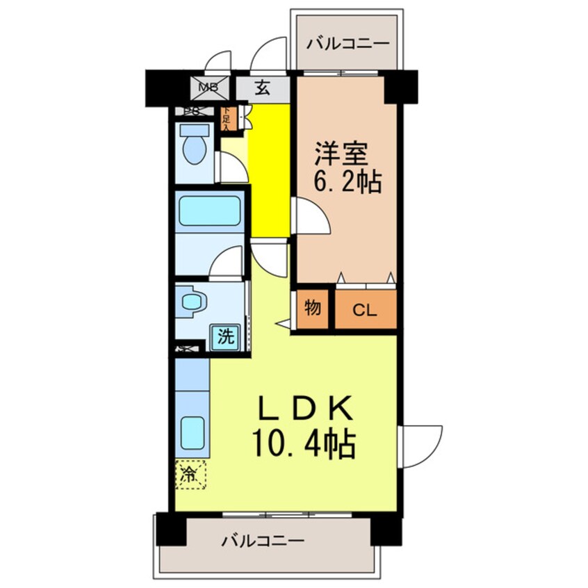 間取図 東海道本線<琵琶湖線・JR京都線>/石山駅 徒歩9分 1階 築16年