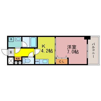 間取図 東海道本線<琵琶湖線・JR京都線>/大津駅 徒歩18分 7階 築15年