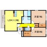 東海道本線<琵琶湖線・JR京都線>/瀬田駅 バス:10分:停歩8分 2階 築17年 2LDKの間取り