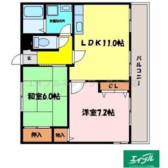 間取図 湖西線/大津京駅 徒歩9分 5階 築26年