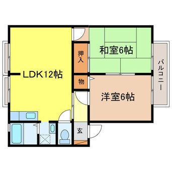 間取図 湖西線/大津京駅 徒歩21分 2階 築31年