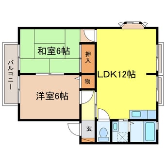 間取図 湖西線/大津京駅 徒歩21分 2階 築32年