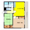 レイティー西大津３号館 2LDKの間取り