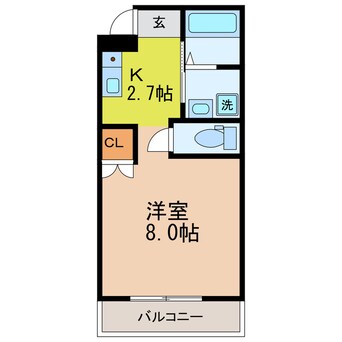 間取図 東海道本線<琵琶湖線・JR京都線>/瀬田駅 徒歩8分 2階 築39年