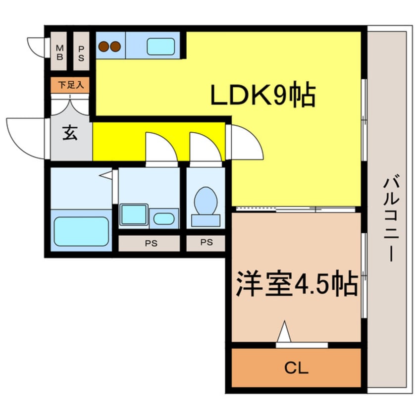 間取図 東海道本線<琵琶湖線・JR京都線>/瀬田駅 徒歩4分 3階 築15年