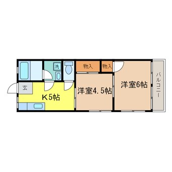 間取図 東海道本線<琵琶湖線・JR京都線>/膳所駅 徒歩4分 3階 築41年