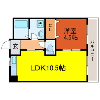 間取図 湖西線/大津京駅 徒歩5分 4階 築43年