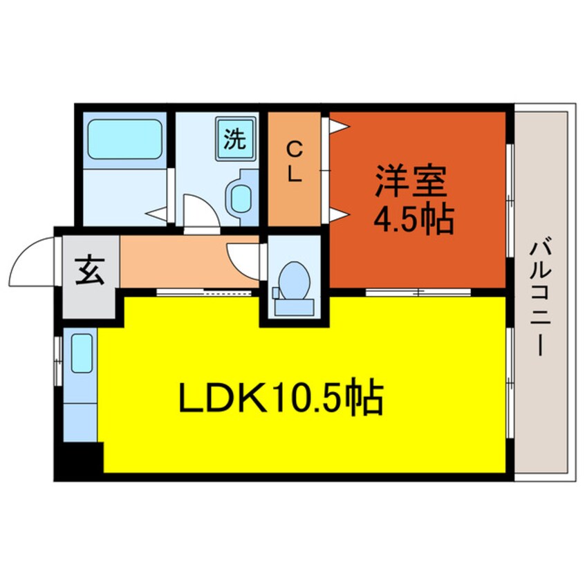 間取図 湖西線/大津京駅 徒歩5分 4階 築43年